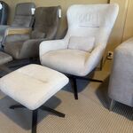 Fauteuil met voetenbank, relaxfauteuil  AJ living, beige