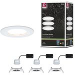 3x LED-inbouwlamp IP44 rond 78 mm, Paulmann, nova coin, wit mat