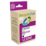Ca. 12x Inktcartridges voor Brother LC-1240 16ml, RecycleClub, zwart