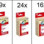 Ca. 49x Inktcartridges voor Canon PGi-550XL en PGi-551XL, RecycleClub