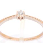 Rosegouden ring solitaire met een briljant geslepen diamant