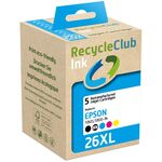4x Cartridge compatibel met Epson multipack 26 XL, RecycleClub