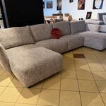 U-bank met 2 x lounge gemeleerd bruin/ beige