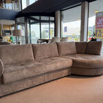 Hoekbank met ronde lounge grijs
