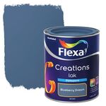 2x Lak zijdeglans, Flexa, creations, blueberry dream, 750 ml