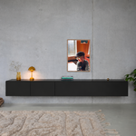 TV-meubel, zwart, excl. Frame, RAAT, Halm 250, Zwart