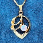 Goldplated collier met pendant en parel