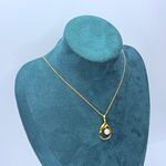 Goldplated collier met pendant en parel