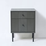 4x Ladekast met 2 laden – 43 x 33 x 54.5 cm – Hout – Donkergrijs VIDI,