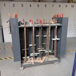 Ca. 85x Diverse lijmklemmen op transportwagen o.a. Bessey
