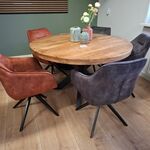 Ronde eetkamertafel met 5 stoelen