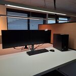 Computer met 2x monitor HP, Prodesk 400 G3 MT Business PC, core i5