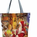 Ca. 25x Kerst shopper tas, diverse kleuren, 40 x 37 x 37 cm