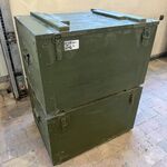 2x Houten opbergkisten / legerkisten, legergroen, 70,5 × 51,5 × 41,5 c