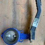 Industriële vlinderklep, AMRI, DN100 PN10/16, blauw/zwart/grijs, DN100