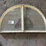 Halfrond stalraam, Historisch, wit/roest, 65 cm breed
