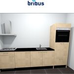 Nieuwe keukenopstelling incl. apparatuur, Bribus, houtdecor, rechte ke
