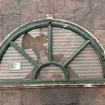 Halfrond stalraam, Historisch, groen/roest, 40 cm hoog