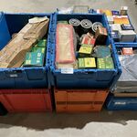Partij oliefilters en filterdoeken