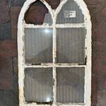 Boogvormig 6-ruits stalraam, Historisch, wit/roest, 45 x 75 cm