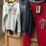 3x Dames sweater en sportbroek, Geographical Norway, rood / blauw / gr