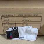 Ca. 45x Invisible witte sokken 3 pack, wit, mt 39 – 42