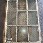 Boogvormig 9-ruits stalraam, Historisch, wit/roest, 70 cm breed; 95-10