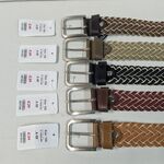 5x Heren riemen, elastisch en gevlochten, diverse kleuren, 105 cm