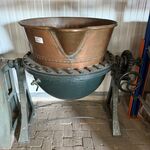 Industriële kantelbare kookketel, Jamketel met handwiel, koper/brons/g