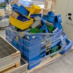 Partij kunststof magazijn- en stapelbakken