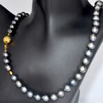 Schoeffel – Tahiti parel ketting met gouden diamanten sluiting