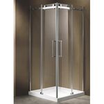 Douchecabine Vonato Vistral Zilverkleurig frame met witte douchebak