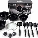 2x Pannenset Marblex, zwart