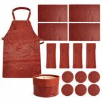 Served with Style 16-delige leren horeca- en tafelset, chestnut (kasta