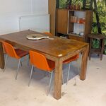 Eettafel, Kabinetkast, Bijzettafel & 4 stoelen