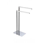 3x Vrijstaande dubbele handdoekhouder Aquasanit, QV085DCR, chroom