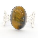 natuurlijke zilveren ring met Tijger oog