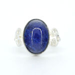 Zilveren sterling ring met blauwe edelsteen