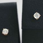 Rosegouden oorbellen met diamant