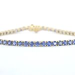 Gouden tennisarmband met natuurlijke saffieren