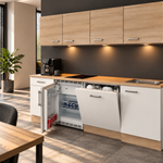 Design Keuken – inclusief apparatuur, Tuvalu, wit/beuken