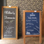 Sidewalk sign and wall sign