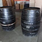 2x Wooden wine barrel &#39;Torres&#39;