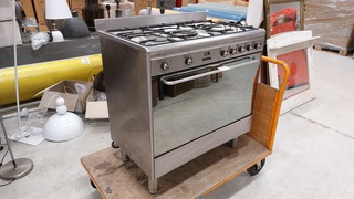 5 pits gasfornuis met hetelucht oven, Smeg, SNL90MFX7