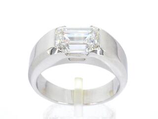 Gouden heren ring met 1.50 carat geslepen diamant (ECO)