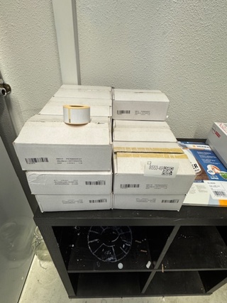 18x Doos labels