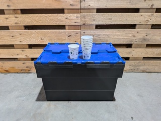 (NS materiaal) 8x Kunststof transportbak, Engels, E-line Distribox, me