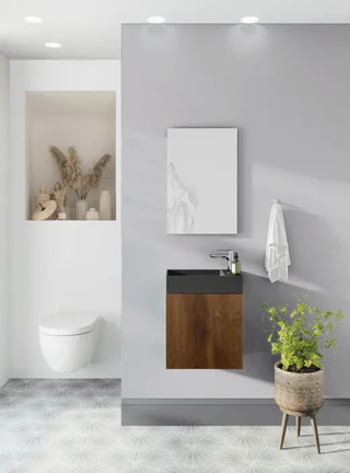 Toiletmeubel Fontein 40 cm, Allibert, JAVA PACK, Walnoot