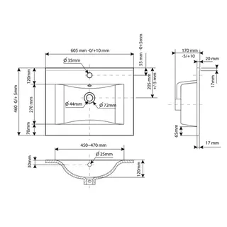 8x Wastafel, Allibert, Soft, Wit