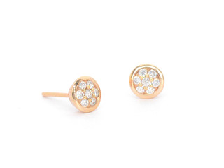 Rosé gouden oorbellen met diamanten